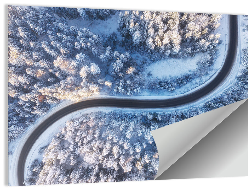 Winding Winter Road Wall Art