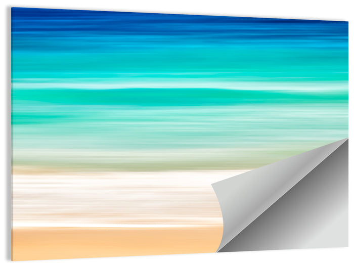Layered Turquoise Seashore Abstract Wall Art as a poster print