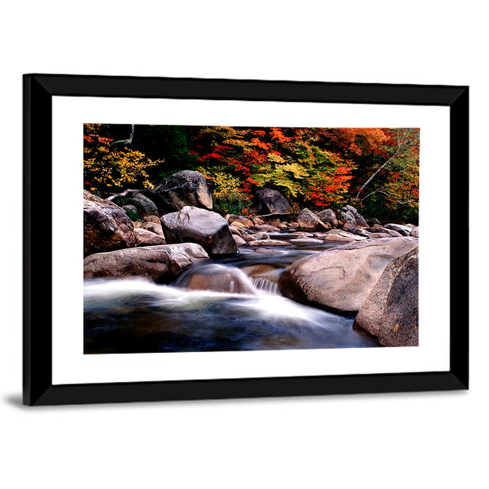 New Hampshire Autumn Stream Wall Art as a framed print
