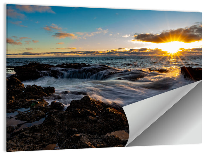 Thor's Well Sunset, Oregon Coast Wall Art as a poster print