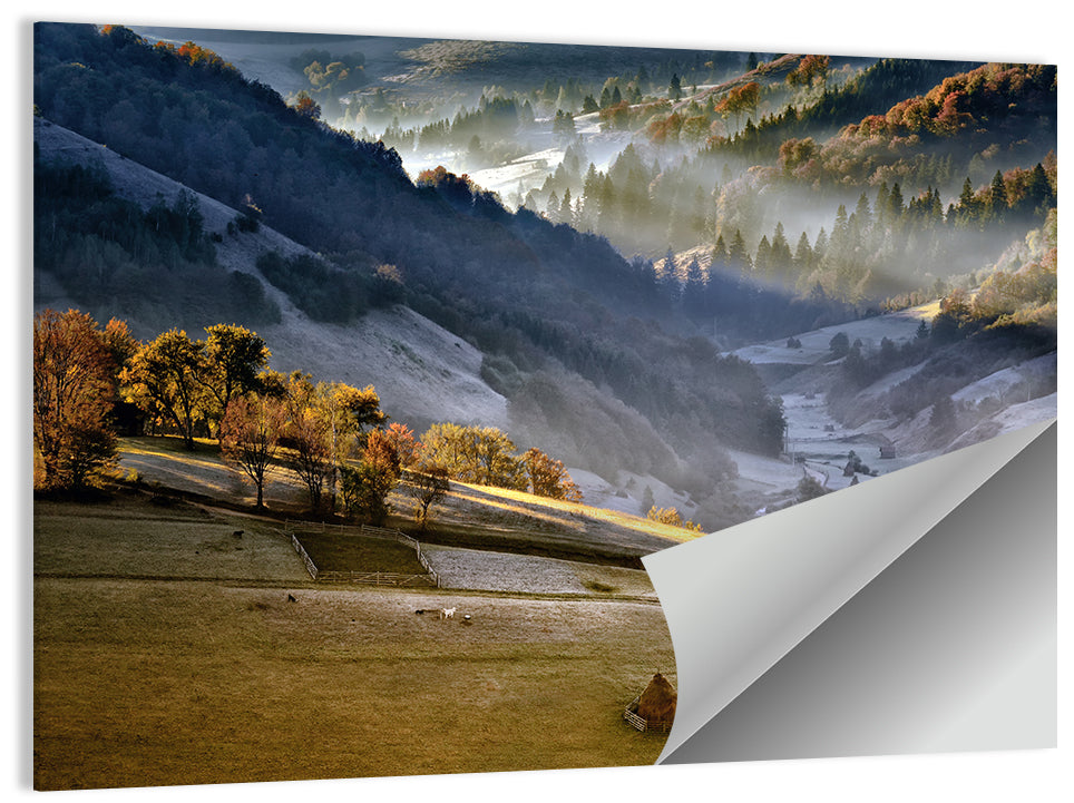 Mountains Village Landscape Wall Art
