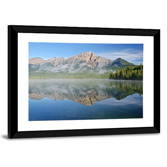 Pyramid Mountain Reflection Wall Art as a framed print