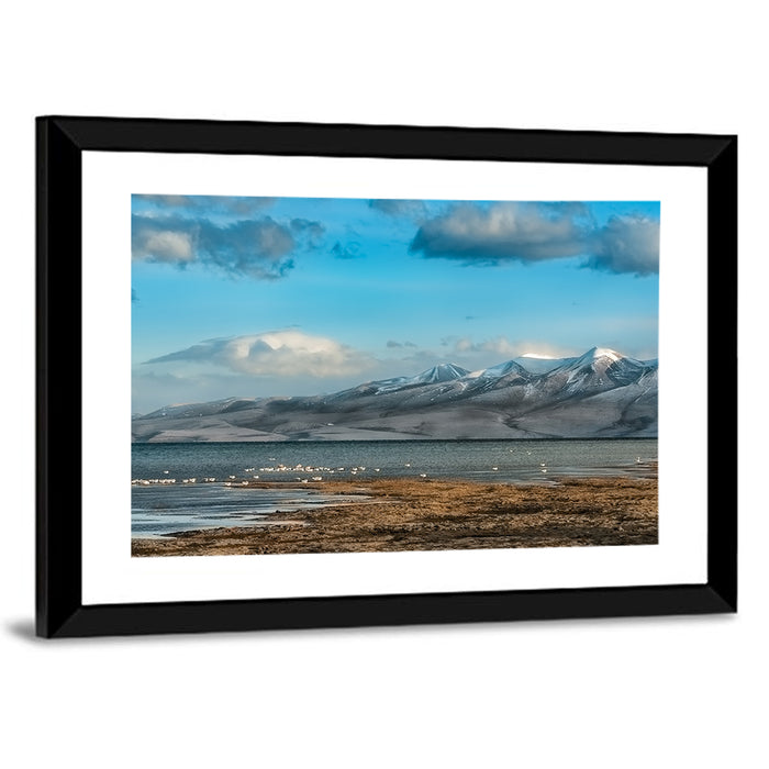 Lake Manasarovar Shoreline Wall Art as a framed print