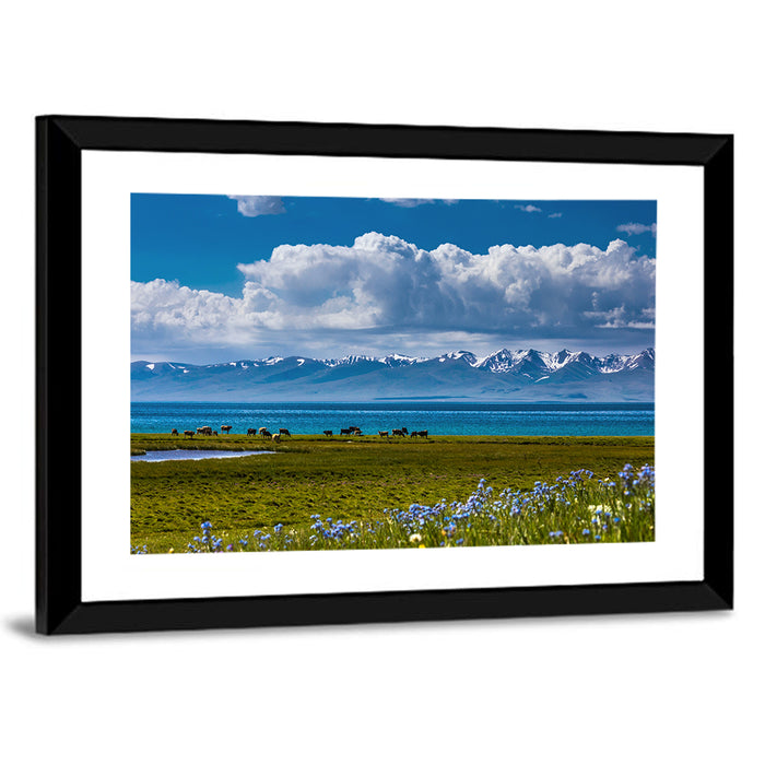 Song Kol Wildflower Shore Wall Art as a framed print