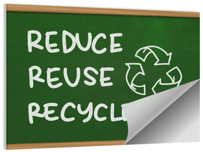 Reduce Reuse Recycle Chalkboard Wall Art as a poster print