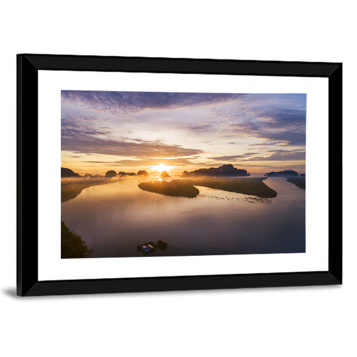Phang Nga Bay Sunrise Wall Art as a framed print