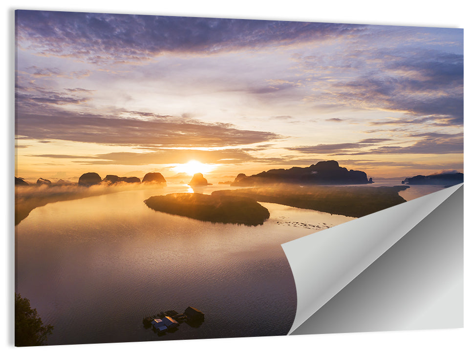 Thailand Mountains Sunrise Wall Art