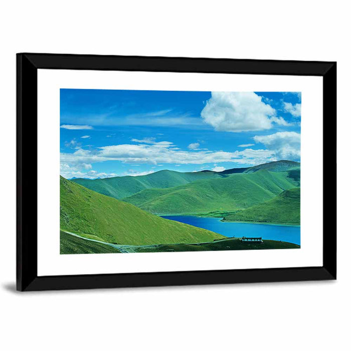 Yamdrok Tso Turquoise Lake Wall Art as a framed print