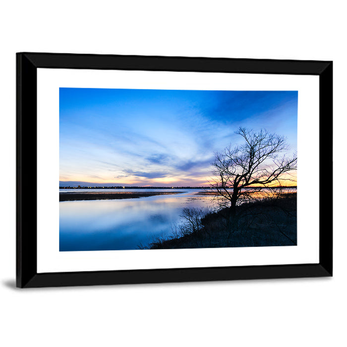 Lake Bemidji Twilight Wall Art as a framed print