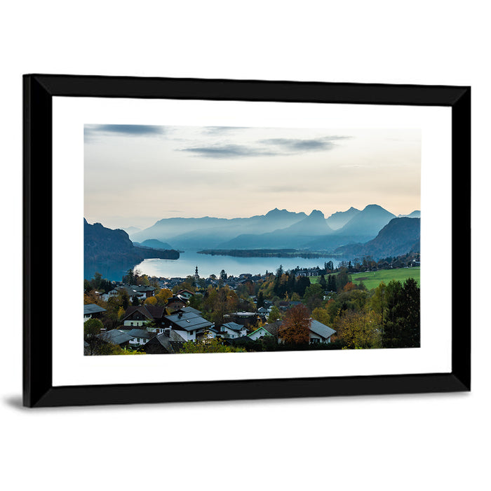 Fuschlsee Dawn Reflections Wall Art as a framed print