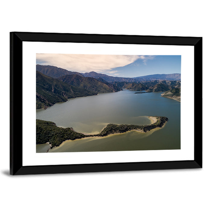 Pyramid Lake Aerial View Wall Art as a framed print