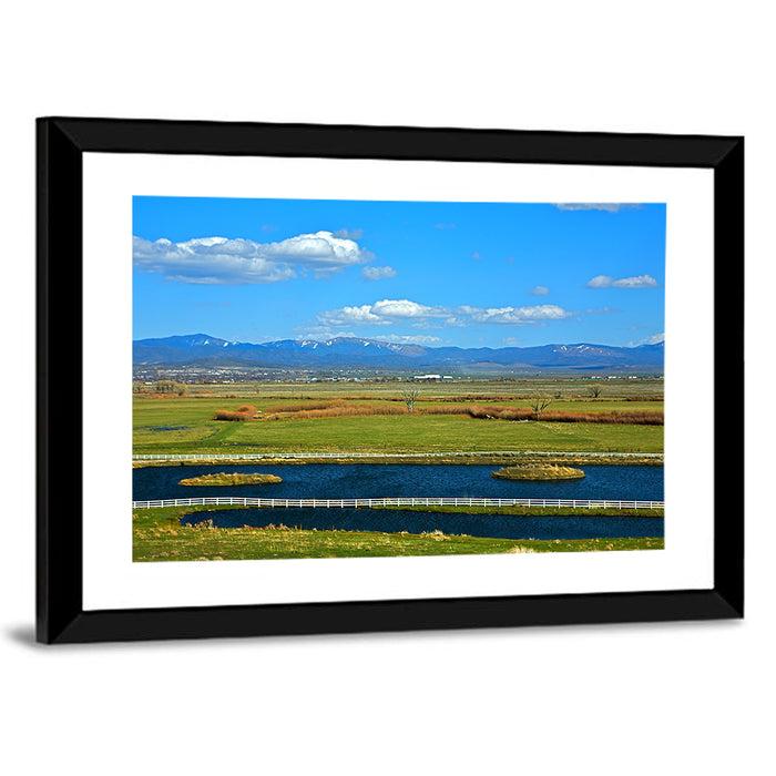 Genoa Township Pond View Wall Art as a framed print