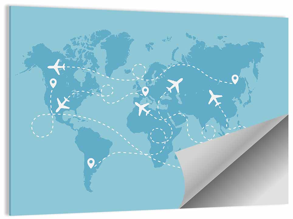 World Air Travel Concept Wall Art