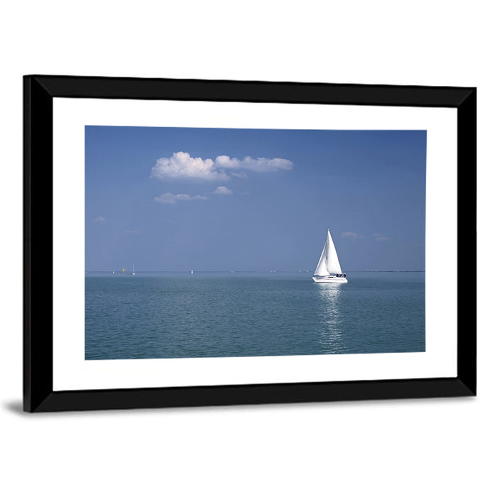 Sailboat on Lake Balaton Wall Art as a framed print