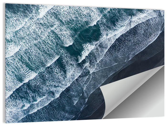 Volcanic Surf on Black Sand Wall Art as a poster print