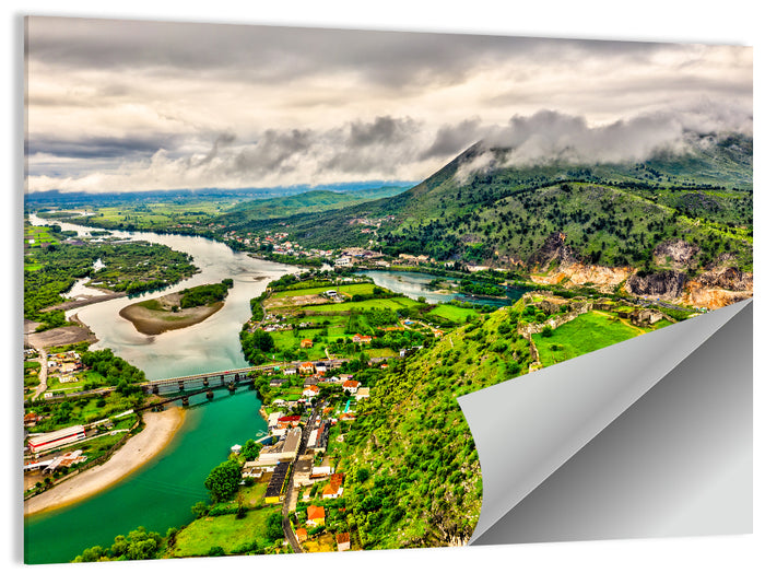 Rozafa Castle River Valley View Wall Art as a poster print