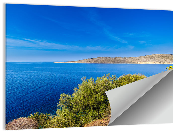 Sunlit Albanian Coastline Wall Art as a poster print
