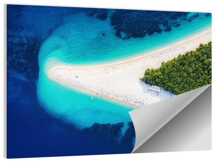 Zlatni Rat Beach Aerial Coast Wall Art as a poster print