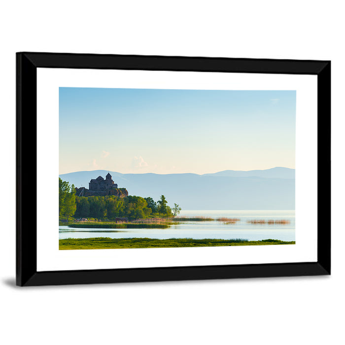 Sevanavank on Lake Sevan Wall Art as a framed print