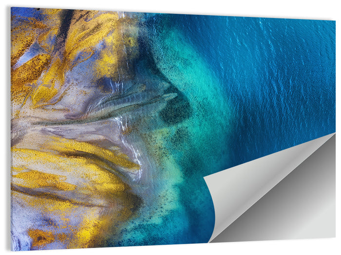 Golden Coast Abstract Wall Art as a poster print