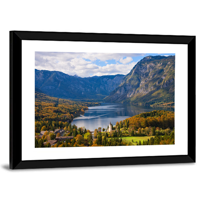 Autumn at Lake Bohinj Wall Art as a framed print