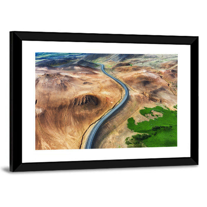 Winding Road in Geysers Valley Wall Art as a framed print