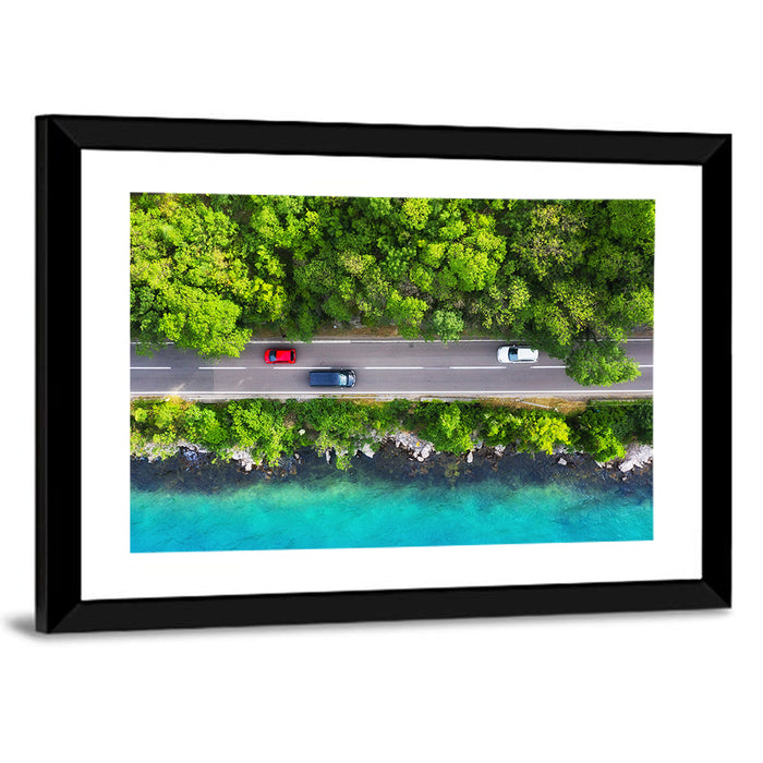 Sea Coast Highway Wall Art as a framed print