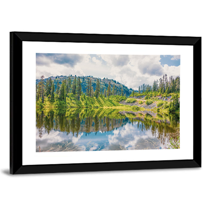 Highwood Lake Reflection Wall Art as a framed print