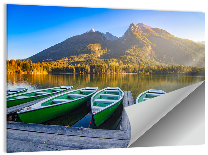 Moored Boats at Hintersee Wall Art as a poster print