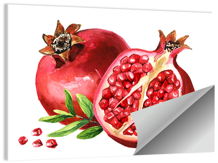 Fresh Pomegranate Watercolor Wall Art as a poster print