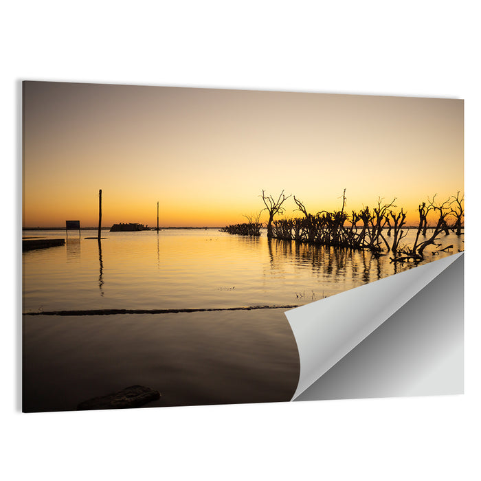 Lake Epecuen Evening Glow Wall Art as a poster print
