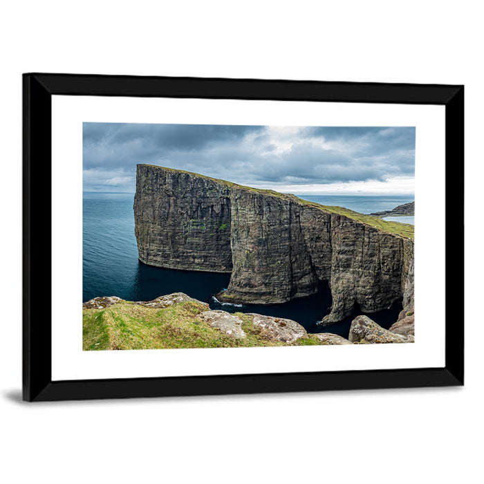 Trælanípa Cliff, Faroe Islands Wall Art as a framed print