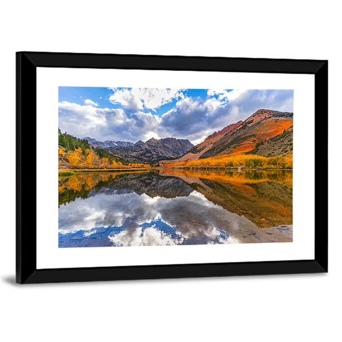 North Lake Autumn Reflection Wall Art as a framed print
