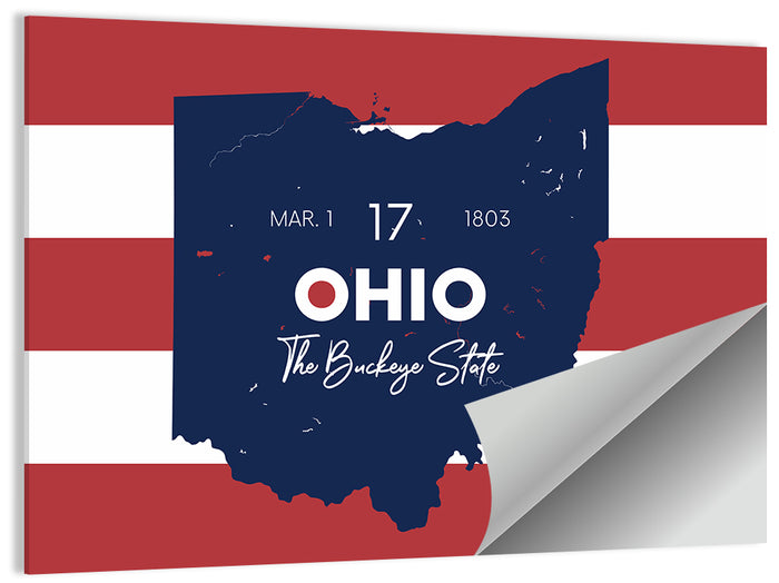 Ohio State Map Wall Art as a poster print