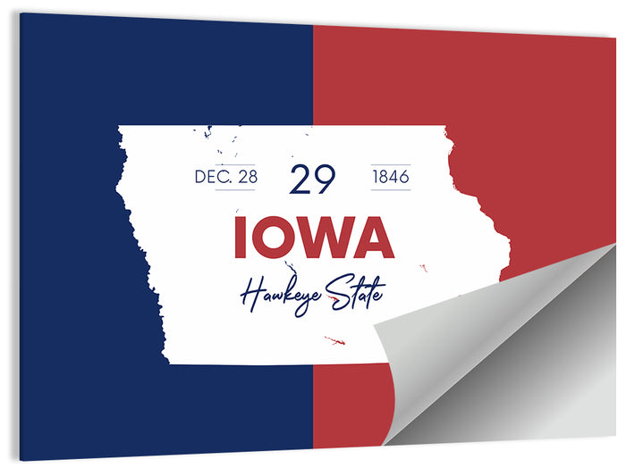 Hawkeye State Map Typography Wall Art as a poster print