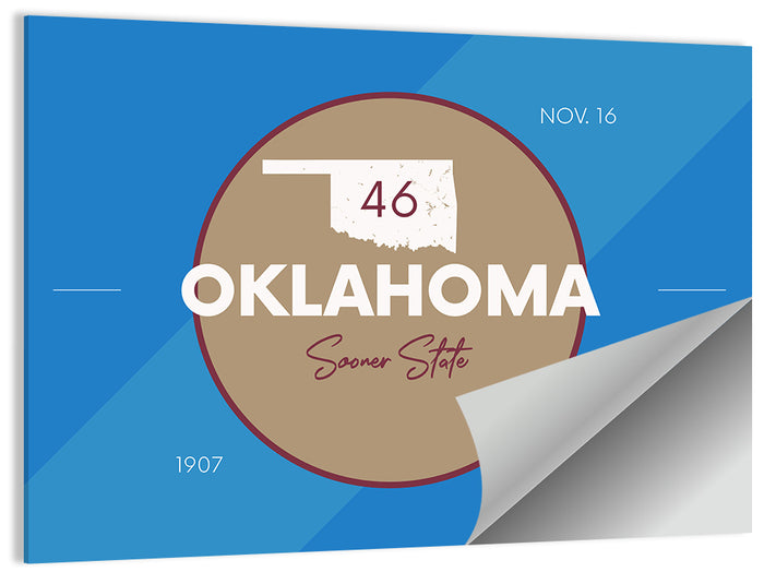Oklahoma State Medallion Map Wall Art as a poster print