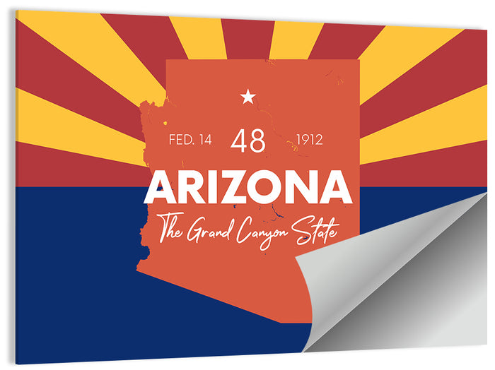Arizona Sunburst Map Wall Art as a poster print