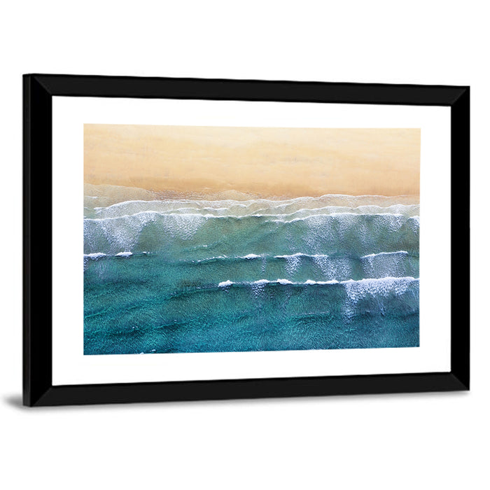 Calm Turquoise Beachscape Wall Art as a framed print