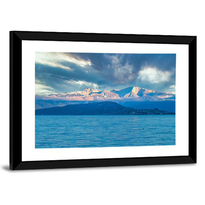 Lake Obersee Golden Hour Wall Art as a framed print