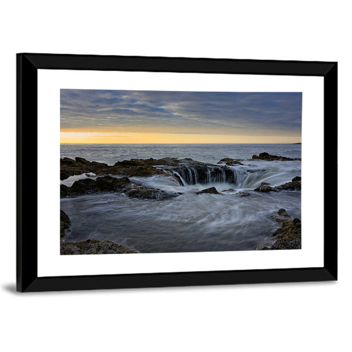 Thor's Well at Cape Perpetua Wall Art as a framed print