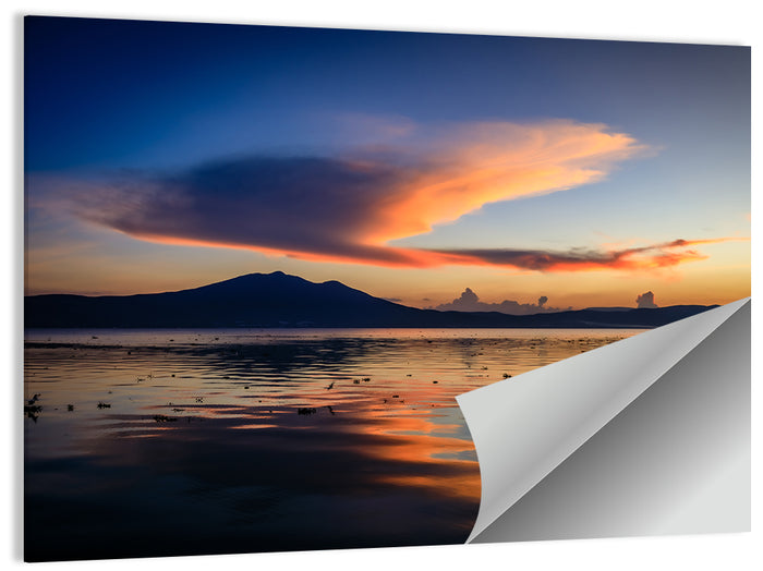 Lake Chapala Golden Dusk Wall Art as a poster print