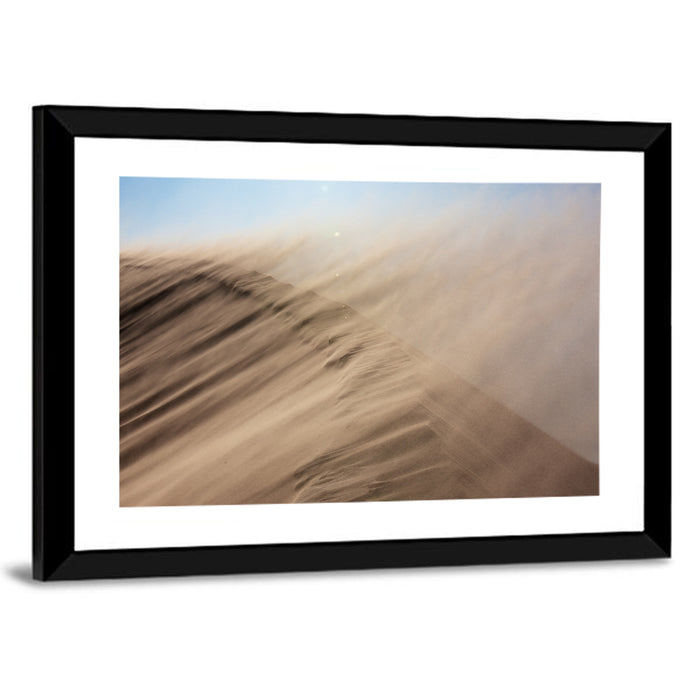 Sandstorm Over Dune Wall Art as a framed print