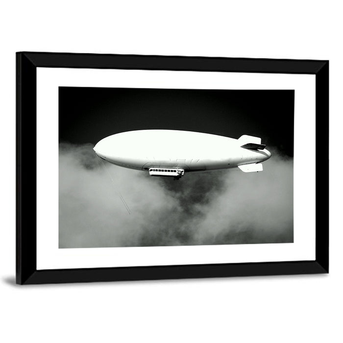 Dirigible Over Clouds Wall Art as a framed print
