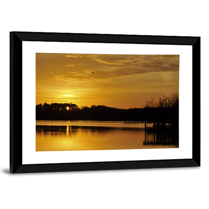 Lake Weiss Sunset Reflection Wall Art as a framed print