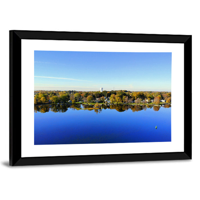 Oneida Lake Water Tower Wall Art as a framed print