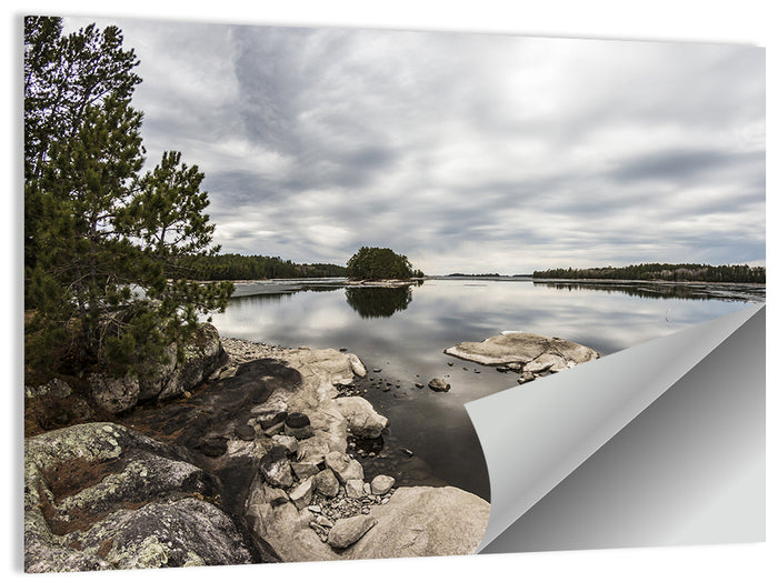 Voyageurs Pine Island Reflection Wall Art as a poster print