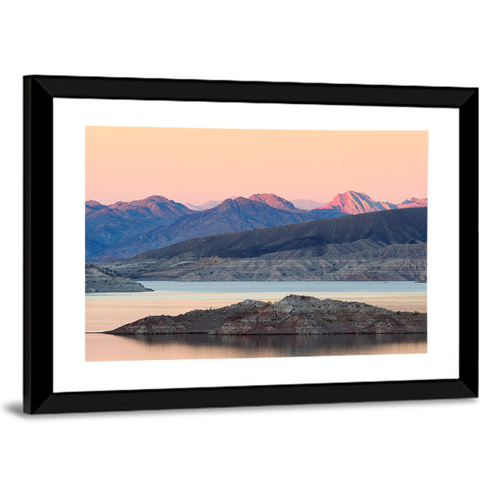 Lake Mead Twilight Reflection Wall Art as a framed print