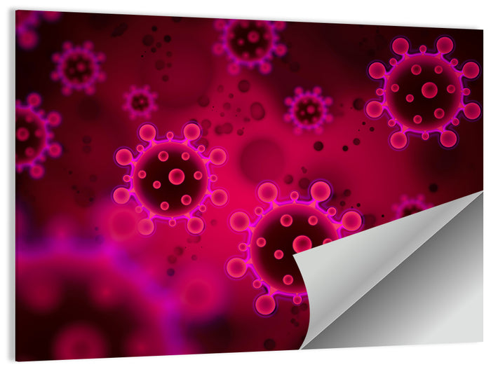 Microscopic Virus Particle Study Wall Art as a poster print