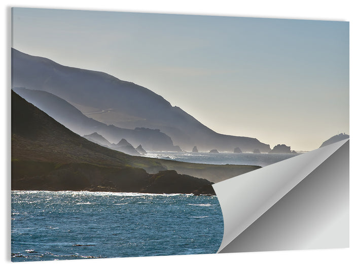 Misty Big Sur Coastline Wall Art as a poster print
