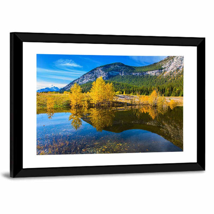 Abraham Lake Reflections Wall Art as a framed print